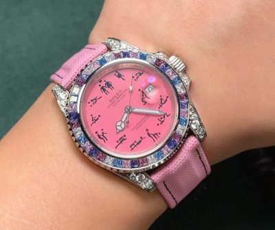 Rolex Datejust 9015 Movement 40mm Rainbow Diamonds Bezel Pink Watch